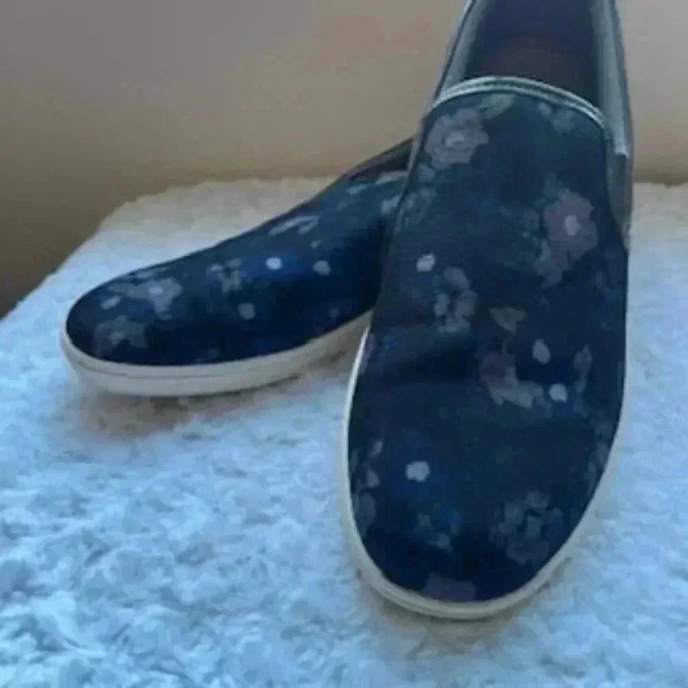 Ted Baker London Shoes Floral Print Navy‎ Blue Slip On Loafers Men’s Size 12
